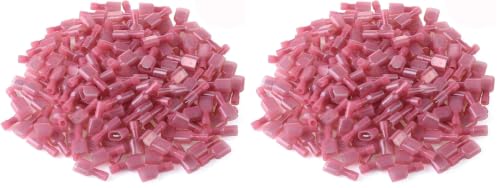 100 Pcs XHF Red Nylon Male Spade Connectors 22-16 AWG Quick Disconnect Wire Terminals Insulated Wire Crimp Connectors (Pack of 2) - size: Male Red 100PCS (Pack of 2)