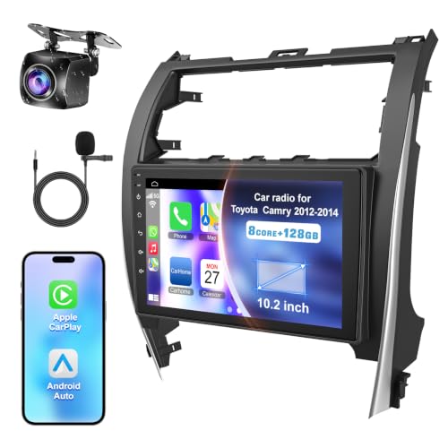 (8Core + 128GB) QLED Touch Screen Car Radio for Toyota Camry 2012 2013 2014 - color: For Camry 2012-2014