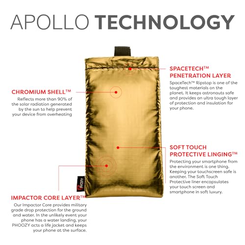 PHOOZY Apollo Thermal Phone Case | Insulated Phone Pouch Extends Battery Life 3X | Heat Resistant Drop Protection | Military Grade Water Resistant | Medium | Gold - color: Gold, size: Medium