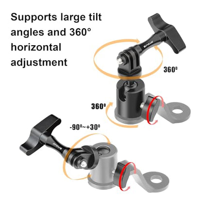 PULUZ Motorcycle Camera Mount, Mirror Action Cam Holder for POV Vlog - size: Rearview Mirror Mount