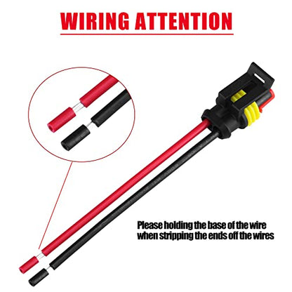 MUYI 2Pin Way 16AWG Waterproof Electrical Connector 2 Wire Connectors-5 Kit - style: 2wire connector(5 sets)