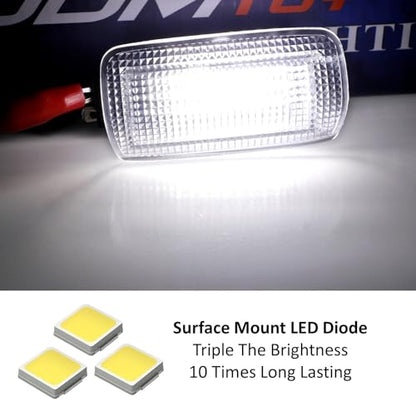 iJDMTOY Xenon White 18-SMD Full LED Under Side Door Courtesy Lights Compatible With Toyota 2022-up Tundra, 2023-up Sequoia, Compatible With Lexus 2024-up GX550, Replace OEM Single LED Lamp - style: White