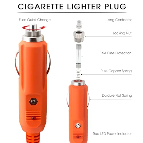 Car Charging Cable 12V/24V to DC 8mm for Jackery Power Station 15FT - size: 15FT