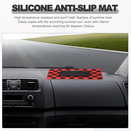 2 Pcs Car Dashboard Anti-Slip Mat, 10.2" x 5.9" Phone Grip Pad Non-Slip PVC Mat Anti-Skid Holder for Phone Keys Sunglasses Electronic Devices, Black-White - color: Black-White
