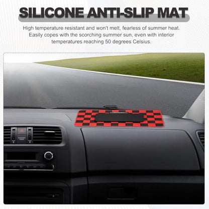 2 Pcs Car Dashboard Anti-Slip Mat, 10.2" x 5.9" Phone Grip Pad Non-Slip PVC Mat Anti-Skid Holder for Phone Keys Sunglasses Electronic Devices, Black-White - color: Black-White