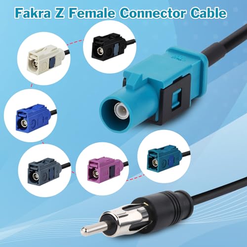 Radio Car Antenna Cable 6 Inch Universal Vehicle Car Stereo FM AM Radio Antenna Adapter Cable Fakra Z Male to DIN Plug Connector Cable for Car Stereo Audio HD Radio Head Unit - color: Male-Plug/6‘/15CM