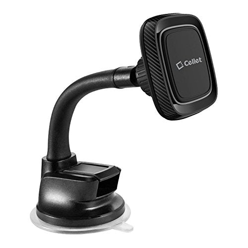 Cellet Suction Cup Dashboard and Windshield Mount Phone Cradle, Magnetic Phone Holder, Desk Mount with Flexible Goose Neck Compatible with iPhones Samsung Galaxy, Note, Motorola Moto, Google Pixel - style: GOOSENECK MAGNETIC HOLDER DASH/WINDOW