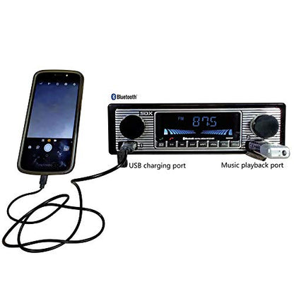 SDX Audio Bluetooth Radio Receiver, MP3 Player with USB Charger, MP3/USB, Aux-in, Built-in Microphone Hands-free, Multi Color Illumination Digital LCD Display Panel, Car Stereo Receiver with Bluetooth