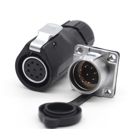 XHP20 9Pin Waterproof IP67 Power Industrial Cable Connector,Fit RV Solar Port, Electrical Plug Socket (9Pin, Plug Female &Socket Male) - color: Plug female &Socket male, size: 9Pin