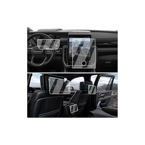 Screen Protector Set For 2025-2026 GMC Yukon - [5 Pcs 16.8-in Navigation + 11-in Instrument + 8-in Rear Seat Screen + 12.6-in Rear Seat Media System] - Tempered Glass Film 2025-2026 Yukon Accessories