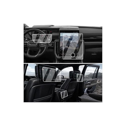 Screen Protector Set For 2025-2026 GMC Yukon - [5 Pcs 16.8-in Navigation + 11-in Instrument + 8-in Rear Seat Screen + 12.6-in Rear Seat Media System] - Tempered Glass Film 2025-2026 Yukon Accessories