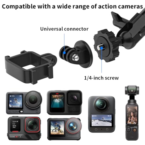 DJI OSMO Pocket 4/3 Suction Cup Mount, Car Windshield Window Dash Holder with Expansion Adapter Compatible with DJI OSMO Pocket 4/3, Insta360 X5 X4, GoPro Hero 13 12 11 10 9, Action 5 Pro 4 and More