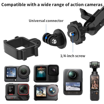 DJI OSMO Pocket 4/3 Suction Cup Mount, Car Windshield Window Dash Holder with Expansion Adapter Compatible with DJI OSMO Pocket 4/3, Insta360 X5 X4, GoPro Hero 13 12 11 10 9, Action 5 Pro 4 and More