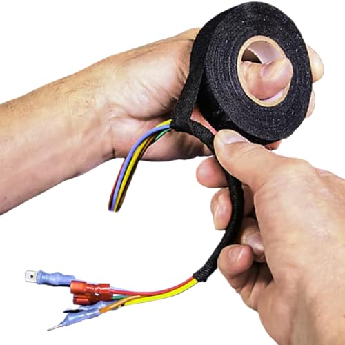 Electriduct Wire Harness Tape 3/4 Inch 100 Feet High Temperature Fleece Wire Loom Tape Self-Adhesive Heat Resistant Cloth Wrap for Automotive Engine Electrical Wiring - Pack of 10 Rolls - style: 100FT (10 Rolls)