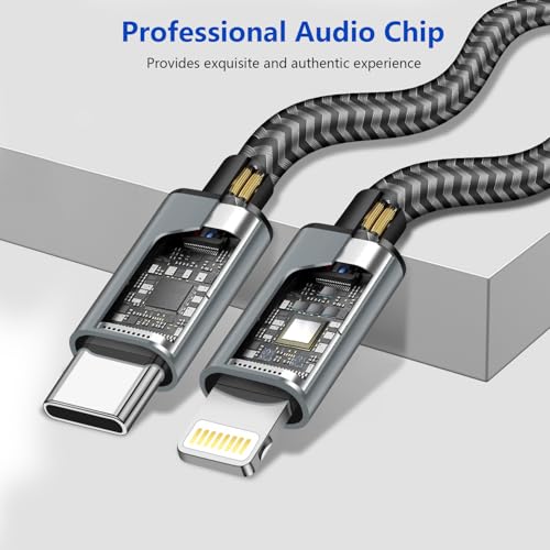 2 in 1 Aux Audio Cable, USB C to 3.5mm Aux Audio Cable, Lightning to 3.5mm Audio Cable Fit with iPhone 16/15/14/13/12/11/XR, Galaxy S24/S23/S22/S21, Pixel 9/8/7/6/5, iPad to Car Stereo Speaker 4FT