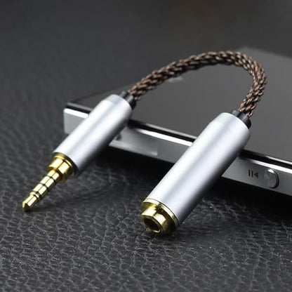 okcsc 2.5MM Male to 4.4MM Female AC8G OFC Adapter Cable,Aging Resistance PVC Material,Metal Shell,Gold-Plated Plug 2.7inch 4.4MM Female - size: 2.5MM Male to 4.4MM Female