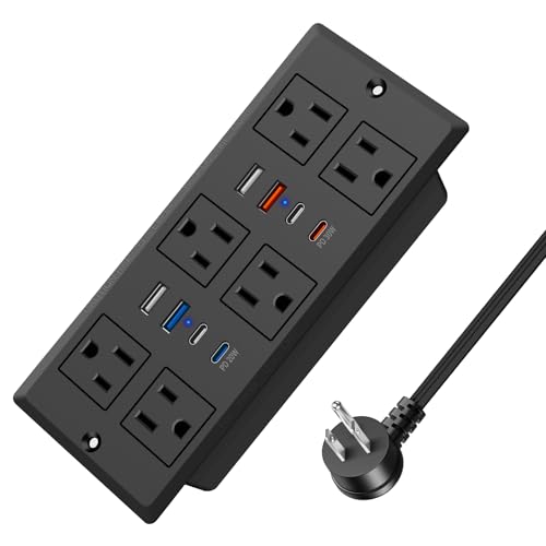 Recessed Power Strip with PD 30W Fast Charging - size: 3 FT