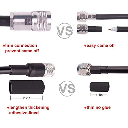 XRDS -RF SMA Male to N Male Cable 15 ft, KMR400 Low Loss SMA to N Cable for 3G/4G/LTE/ADS-B/Ham/GPS/WiFi/RF Radio to Antenna Use(NOT rp SMA Male)