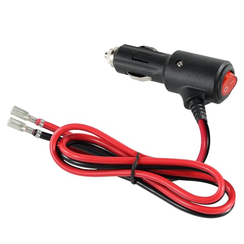 SPARKING 12Volt Replacement Cigarette Lighter Male Plug with On Off Switch - 2FT 12V Fused 15amp Cigarette Male Plug with 16AWG Lead, 12V DC Car Plug for Car Cooler,Cb Radio, Air Compressor - size: 2FT