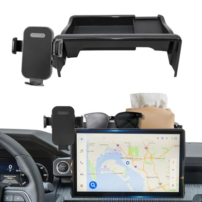 Car Phone Holder Compatible with Honda CRV 2023-2025 9 inch Screen Cell Phone Mount with Dash Organizer Dash Storage Box 360° Rotation - size: 2023-2025 Honda-CRV 9-inch