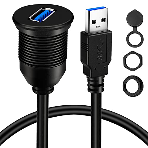 Single Port USB 3.0 Male to Female AUX Car Mount Flush Cable 1ft - size: 1ft