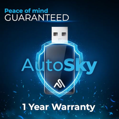 Wireless CarPlay Adapter for iPhone & Android Auto – Plug & Play, Fast Auto-Connect, Compatible with Factory Wired CarPlay, Stable Dual-Band Connection – AutoSky WUA-8PRO