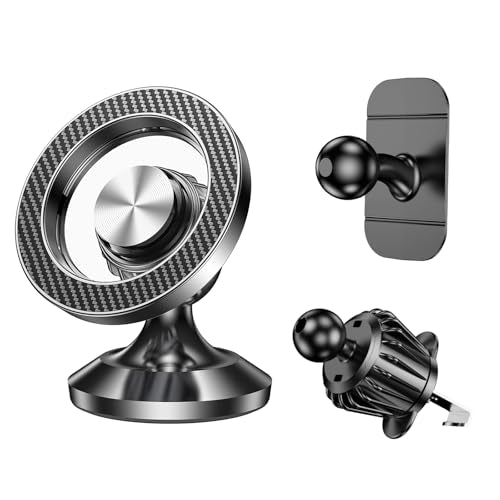 Romuto for MagSafe Car Mount【20 Strong Magnets】 Magnetic Phone Holder for Car Dashboard【360°Rotation】 Car Phone Holder Mount for iPhone 16 Pro Max 15 14 13 12 Plus soporte de telefono para carro