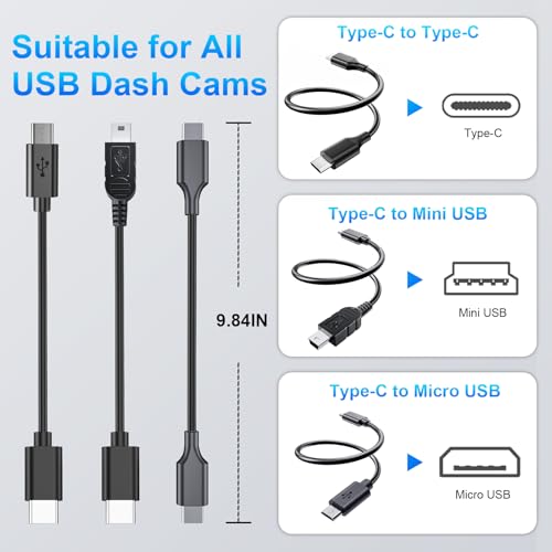 Dashcam Power Adapter 7 Pin Custom for Chevy, Ford, Honda, Lexus, Mitsubishi, Nissan, Toyota and more, Hide The Wires,GPS Radar Mirror Camera Dash Cam Adapter Cable, Connects to Rearview Mirror