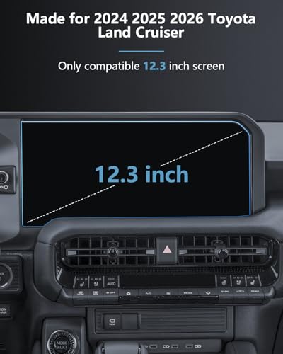 SKTU 2024 2025 2026 2027 Land Cruiser Screen Protector 12.3 Inch for 2024-2027 Toyota Land Cruiser (Land Cruiser/First Edition) 12.3-Inch Navigation 2024 2025 2026 2027 Land Cruiser Accessories Screen Protective Film Tempered Glass [9H Hardness, Ultra HD,