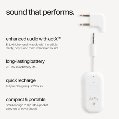 Twelve South AirFly Pro 2 Deluxe, Wireless Bluetooth Adapter, White - color: White, style: AirFly Pro 2 Deluxe