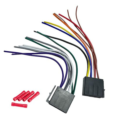 Radio Wiring Harness Adapter Compatible with Universal ISO 8+8Pin, Android Car Stereo Power and Speaker Wire Connector, Fits for Boss Jenson Leadfan Bluetooth Aftermarket Radio