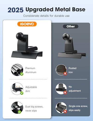 Upgraded Tacoma Phone Mount for Toyota Tacoma 2016-2023, 3rd Gen Dashboard Clip Cell Phone Cradle, Adjustable Stand, Suitable for Most Smartphones - style: Clamp Mount
