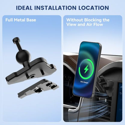 Surfcabin Magnetic Car Vent Wireless Charger Phone Mount for 2021-2026 F150 - style: Compatible with F150 2021-2026 with Charging-Magnetic