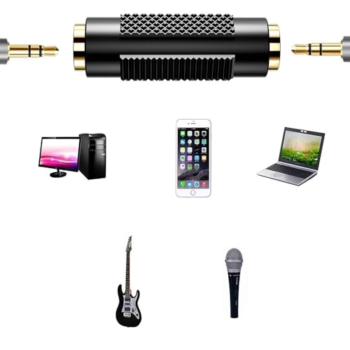 WISYIFIL 3.5mm （1/8 Inch ） to 3.5mm （1/8 Inch） Stereo Jack Female to Female Adapter Connector Gold Plated (4 Pack)
