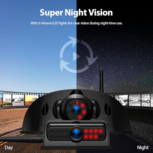 3 Wireless Backup Camera: 10.1'' DVR HD1080P Monitor, 1 Rear View+2 Side View Cameras, IP69K Waterproof, IR Night Vision, Compatible with Furrion Pre-Wired RVs - ZEROXCLUB BY503 - size: 10.1"-3 Cam
