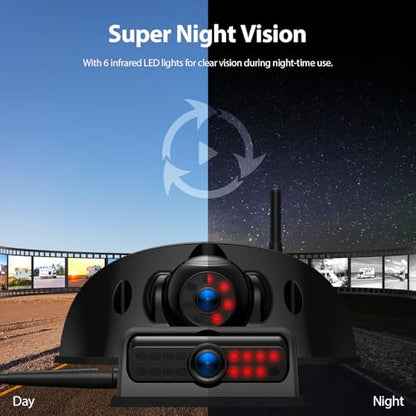 3 Wireless Backup Camera: 10.1'' DVR HD1080P Monitor, 1 Rear View+2 Side View Cameras, IP69K Waterproof, IR Night Vision, Compatible with Furrion Pre-Wired RVs - ZEROXCLUB BY503 - size: 10.1"-3 Cam