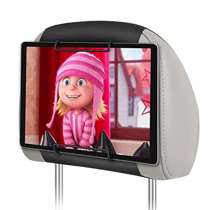 WONNIE Upgrade Tablet Holder for Car, Car Headrest Mount Holder for Back Seat, Car Tablet Mount for Kids with Silicone Strap & Anti-Slip Holding Clamps, Fits All 10-12.9" Tablets - size: 1 Pack- fits 10-12.9" tablet