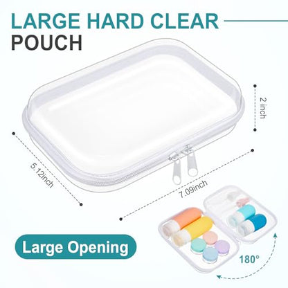 Sanwuta 6 Clear Hard Zipper Case, White, 7.09 x 5.12 x 2 Inch - color: White, size: 7.09 x 5.12 x 2 Inch