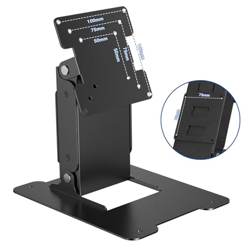 WEARSON Touch Monitor VESA 75 100 50 and Mini PC VESA 75 Back-to-Back Dual Mount All Metal Stable Leaning Low Profile