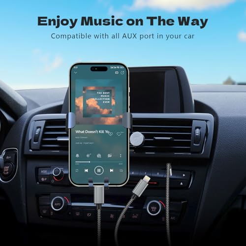2 in 1 Aux Audio Cable, USB C to 3.5mm Aux Audio Cable, Lightning to 3.5mm Audio Cable Fit with iPhone 16/15/14/13/12/11/XR, Galaxy S24/S23/S22/S21, Pixel 9/8/7/6/5, iPad to Car Stereo Speaker 4FT