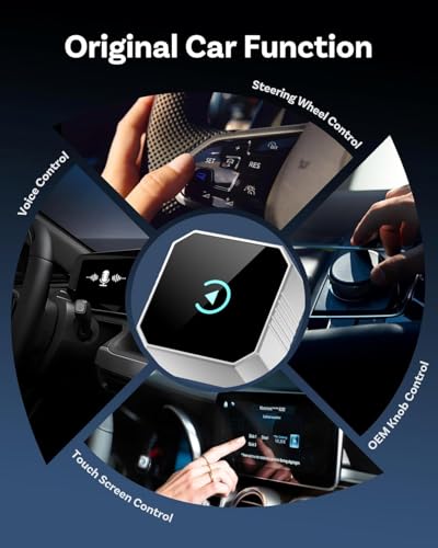 Wireless CarPlay Adapter for Apple iPhone & Android Auto, 2026 Upgraded 2-in-1 Plug and Play Converts Wired to Wireless Car Play Adapter, Fast Auto-Connect, Mini Size with iPhone iOS 10+