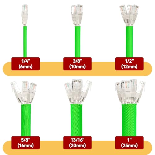 Braided Cable Management Sleeve, 16.4ft Flexible Wear-Resistant Cable Sleeve, Expandable Wire Management for Home, Office, Industry & Automobile (Green, 1/2") - color: Green, size: 1/2"