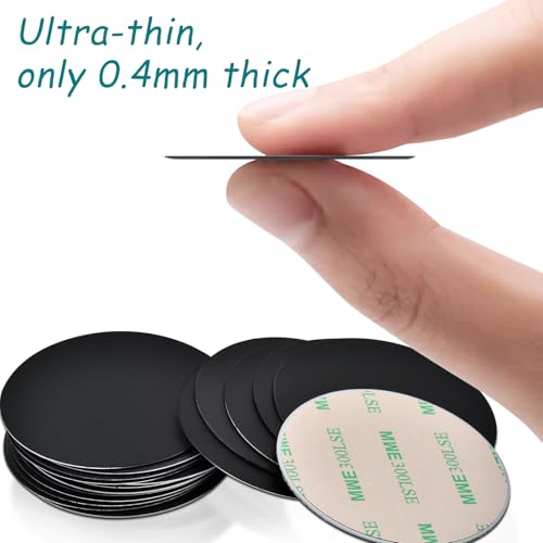 Universal Replacement Metal Plates Set, 20 Pack Mount Metal Plate with Adhesive for Phone Car Mount Holder Cradle, Black Round Iron Stickers Compatible with Magnetic Mounts, 60 mm - color: Black, size: Round 60mm-20p
