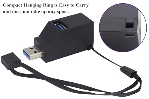 3-Port USB- A 3.0 Hub USB 3.0 A Male to 1 USB-3.0-A and 2 USB2.0 A Female Ports Splitter Adapter for Laptop, Car, Keyboard, Mobile Hard Disk, U Disk, Camera, Mouse, etc(2 Pack/Black) - color: Black