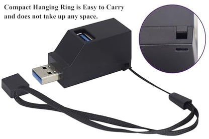3-Port USB- A 3.0 Hub USB 3.0 A Male to 1 USB-3.0-A and 2 USB2.0 A Female Ports Splitter Adapter for Laptop, Car, Keyboard, Mobile Hard Disk, U Disk, Camera, Mouse, etc(2 Pack/Black) - color: Black