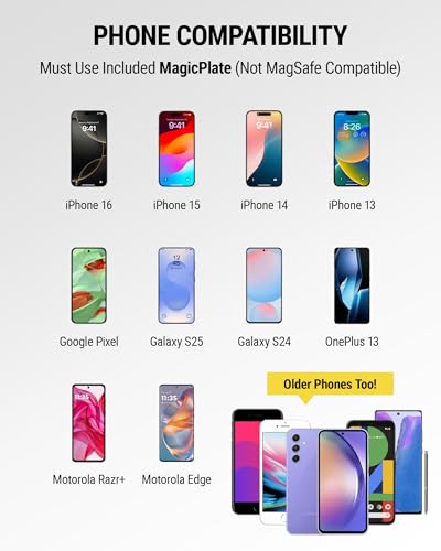 Scosche MAGDM-10KFLT MagicMount Magnetic Car Phone Mount for Dashboard, 360° Adjustable Magnet Head, Universal Cell Phone Holder for Car Compatible with iPhone Samsung & All Devices (Pack of 10) - size: 10 Pack, style: Dash
