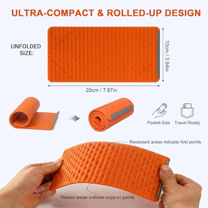 Flexible Silicone Phone Holder & Silicone Phone Stand, Bendable Airplane Travel Stand for Phone Tablet Laptop, Foldable Multi-Angle Desktop Mount with Bonus 360° Magnetic Ring Holder, Orange
