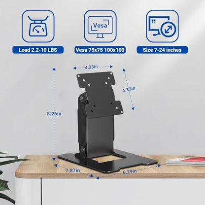 WEARSON Touch Monitor VESA 75 100 50 and Mini PC VESA 75 Back-to-Back Dual Mount All Metal Stable Leaning Low Profile