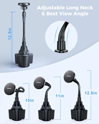 SUPERONE MagSafe Cup Holder Phone Charger & Cigarette Lighter Splitter for iPhone 15/14/13/12 Series, 15W Fast Charging, 180W Total Power, 3 USB Ports