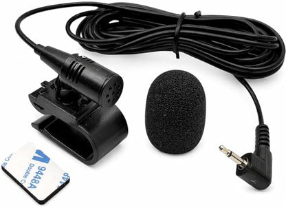 2.5mm Microphone Compatible Replacement for Pioneer DMH-series DMH-160BT DMH-1770NEX DMH-241EX DMH-WT8600NEX Car Stereo Receiver Clip-On External Dash Mic for Hands-Free Calls Voice Control 9FT Cable